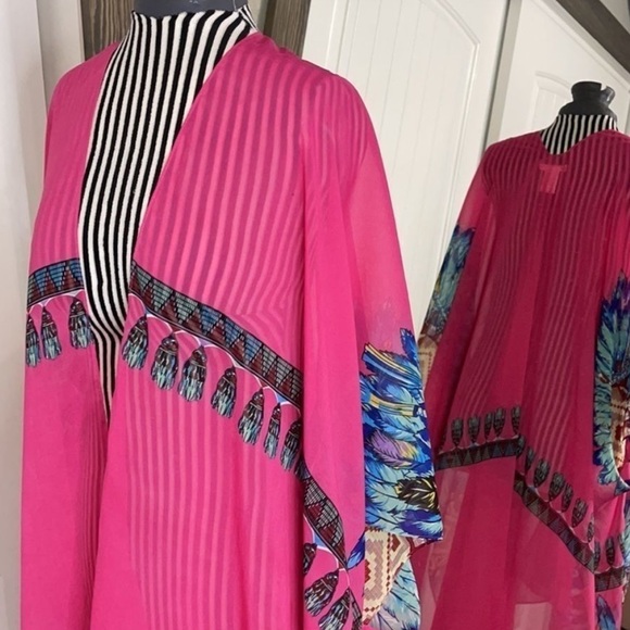 ESLEY Pink Kimono Beach Coverup - Picture 7 of 16